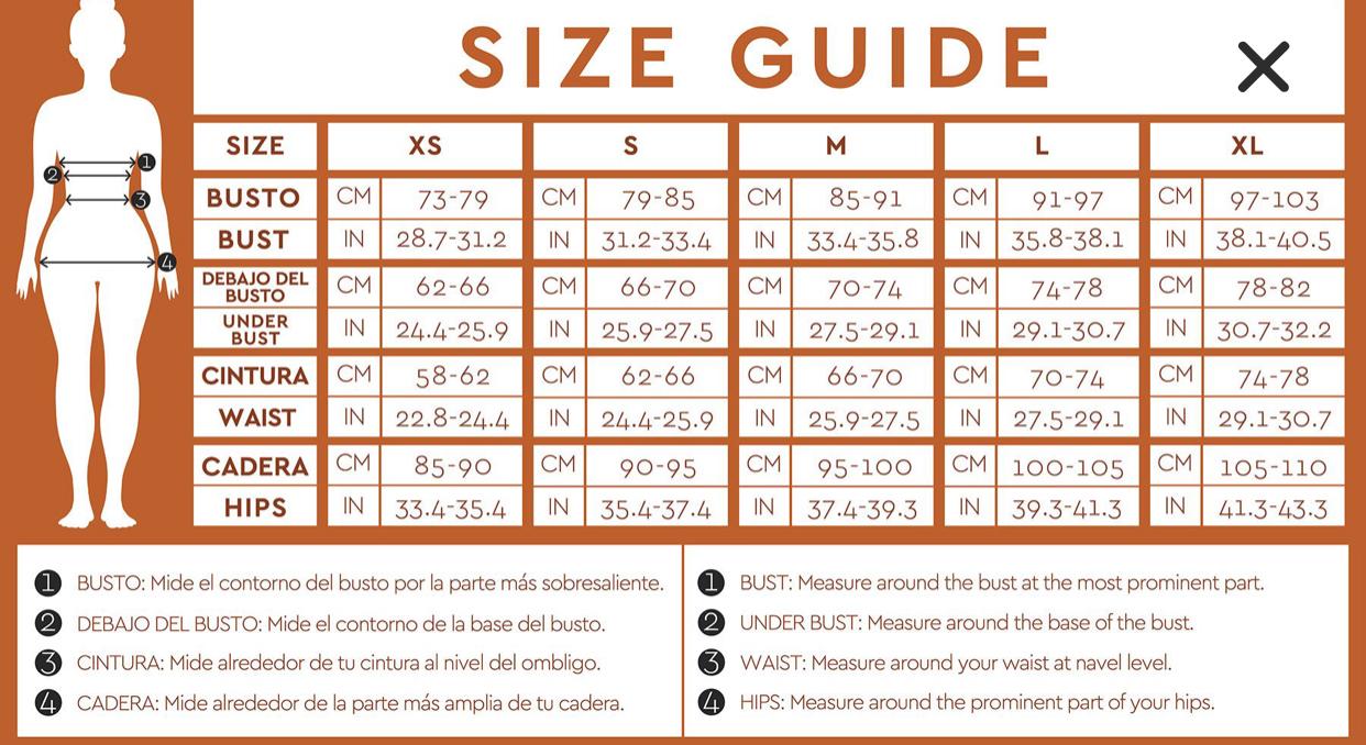 size guide Palmacea swimwear