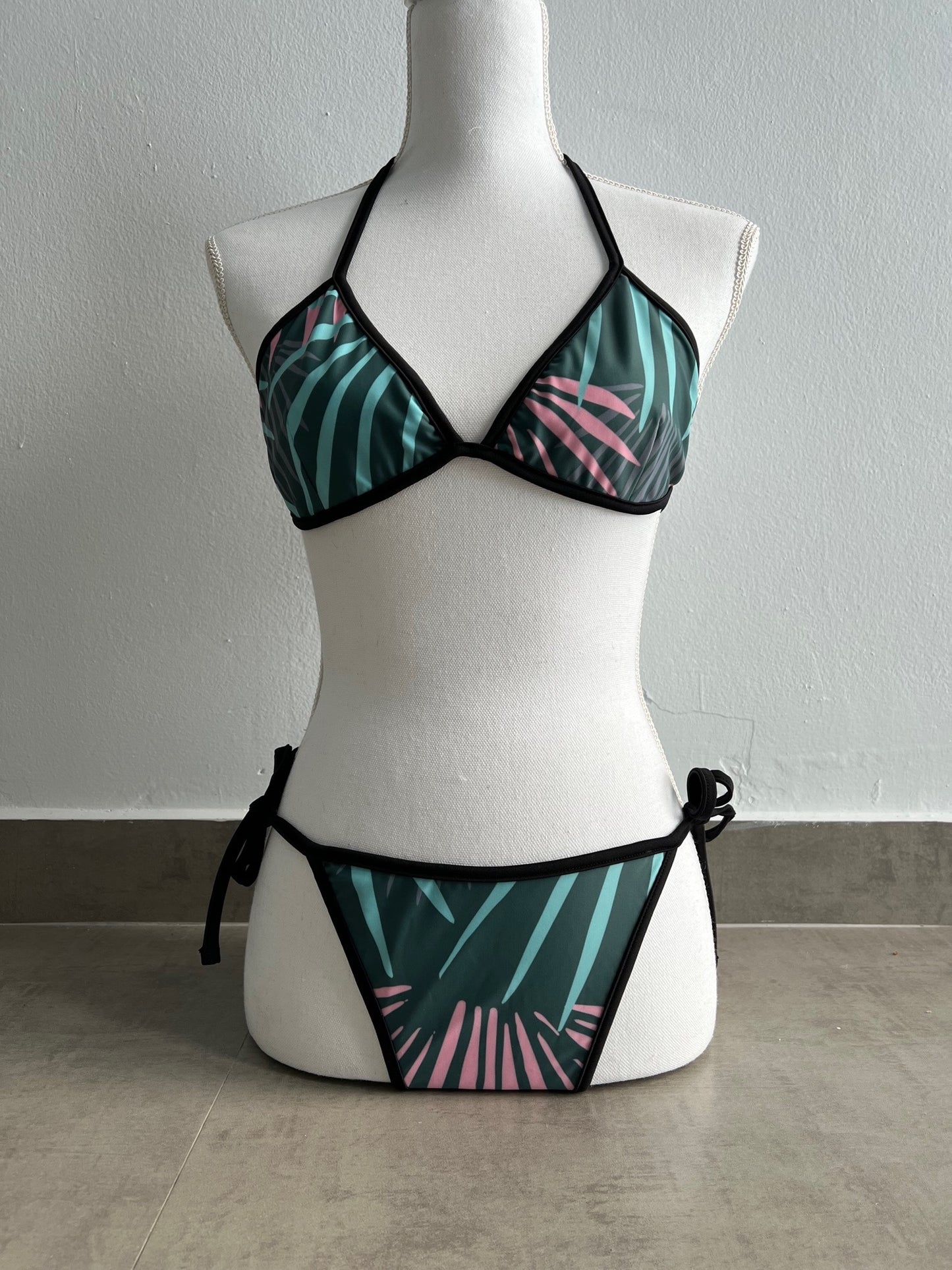 bikini reversible palm print