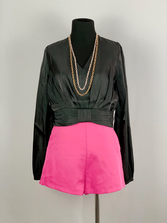 fushia short with pockets