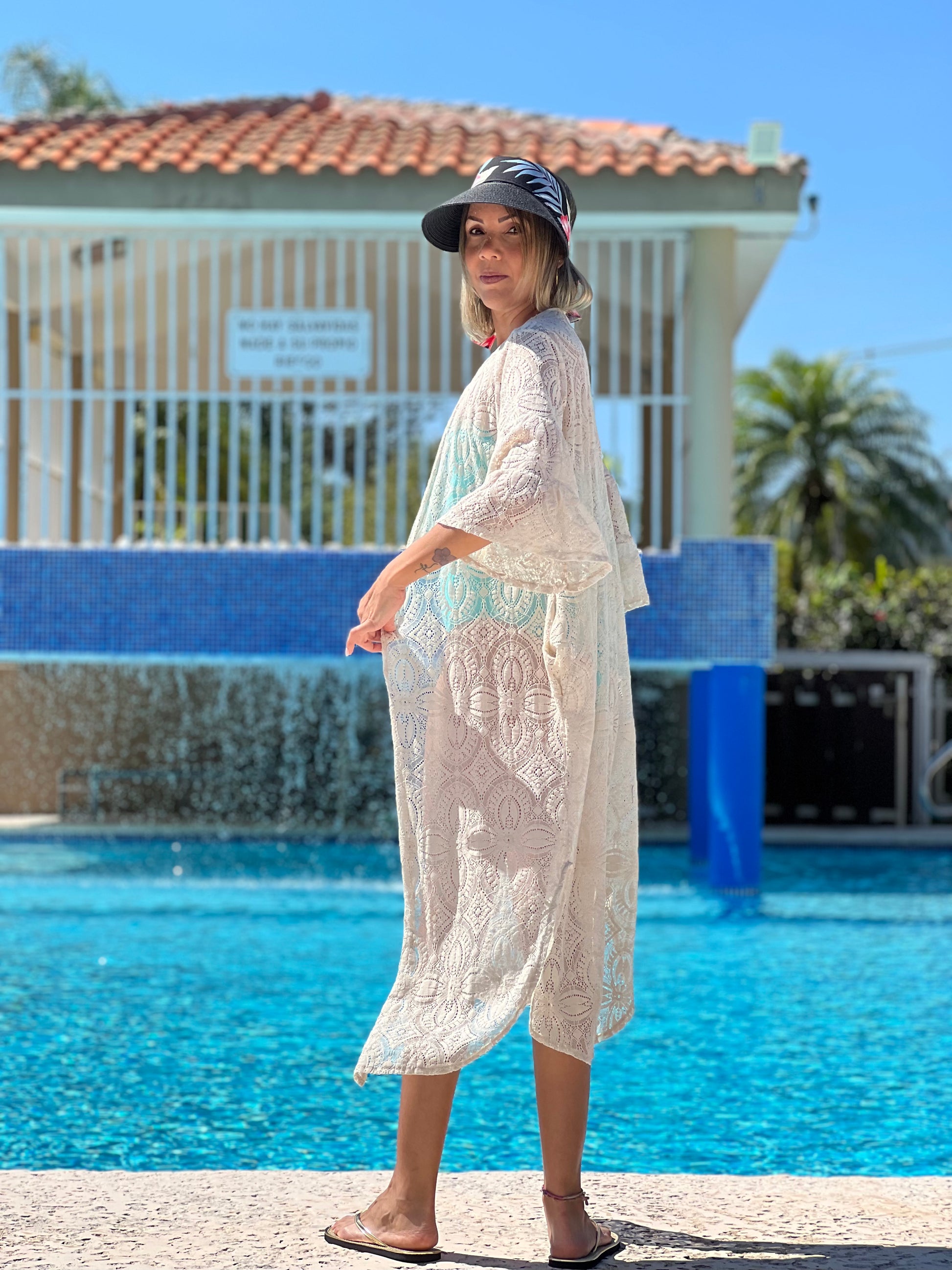 Open tunic swimsuit cover up
