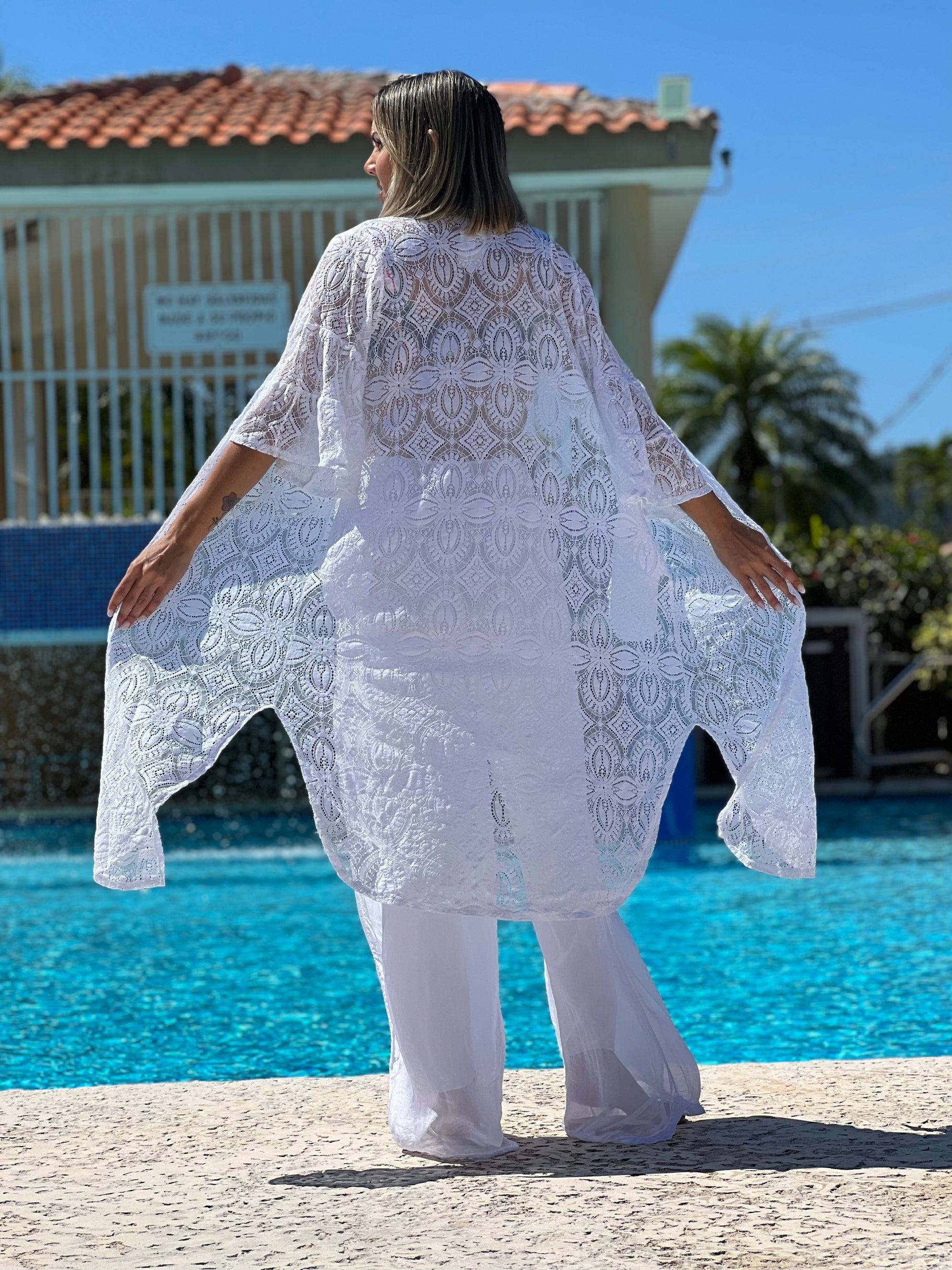 Open tunic swimsuit cover up